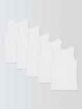 John Lewis Kids' Cotton Singlet Vests, Pack of 5, White