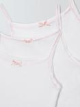 John Lewis Kids' Embroidered Edge Camisole Vests, Pack of 3, White