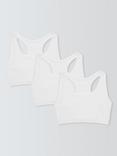 John Lewis Girls' Sports Crop Tops, Pack of 3, White