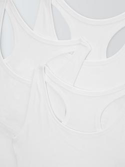 John Lewis Girls' Sports Crop Tops, Pack of 3, White - view 2, White