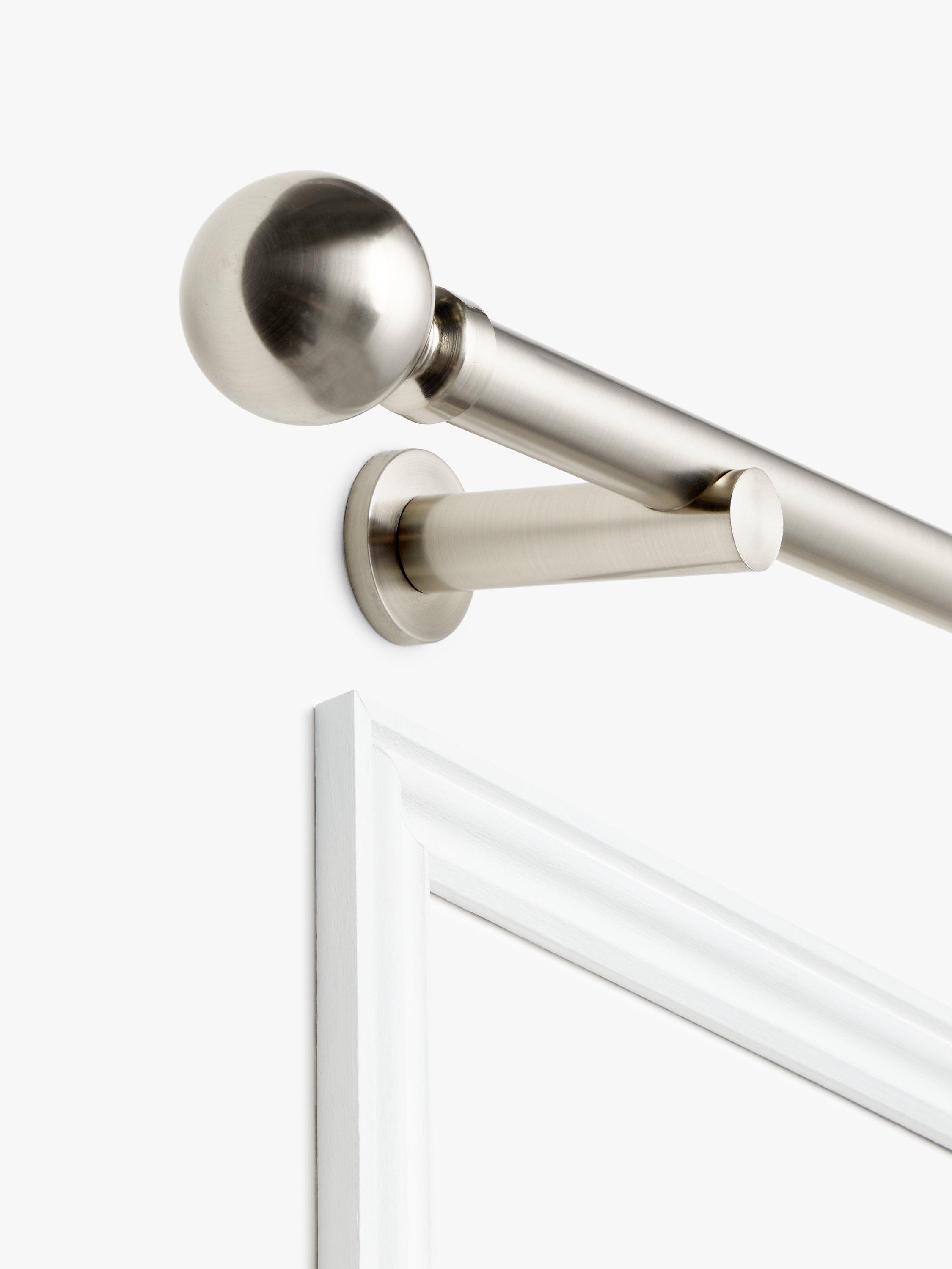 John Lewis Fixed Eyelet Curtain Pole Kit with Ball Finial, Dia.28mm, Steel