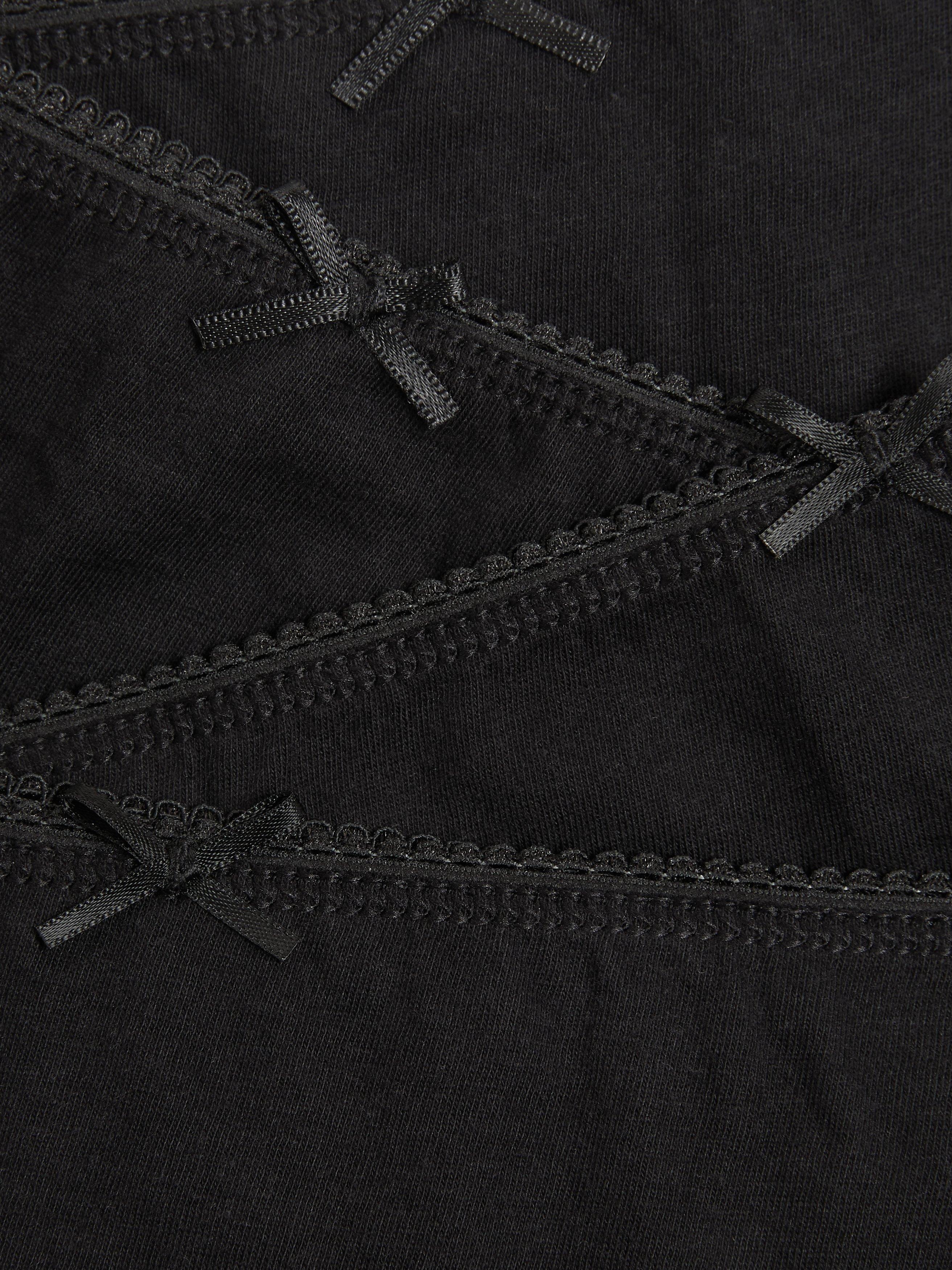 Product image 4 of 5, which shows John Lewis Kids' Picot Trim Cotton Briefs, Pack of 7, Black, 15 years