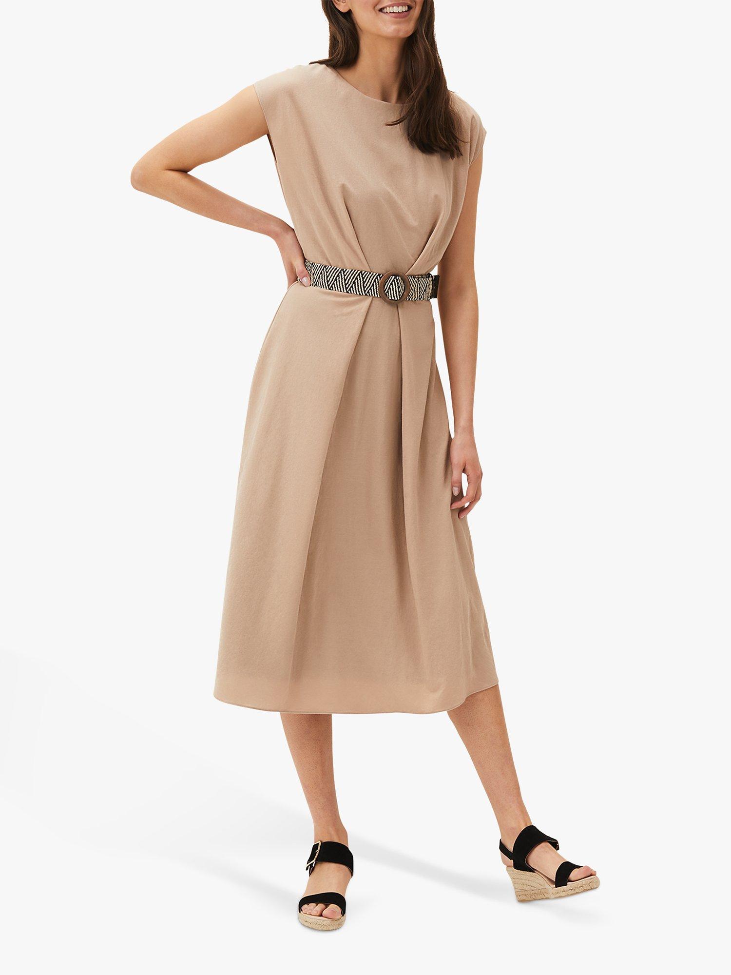 Phase Eight Jenna Belted Dress, Stone