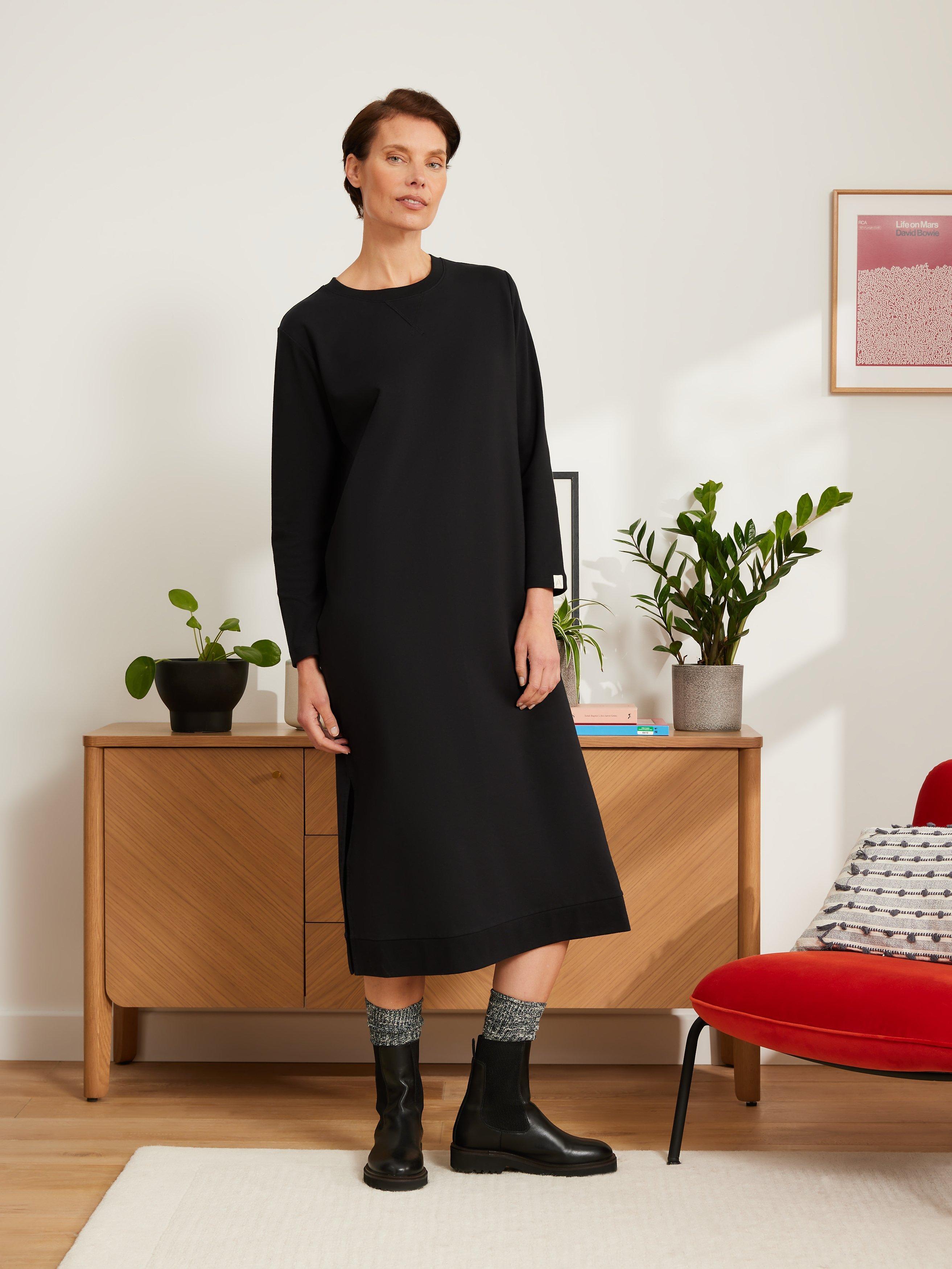 ANYDAY John Lewis & Partners Crew Neck Sweater Dress, Black
