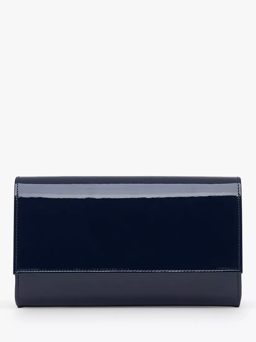 L.K.Bennett Dayana Patent Leather Clutch Bag Navy