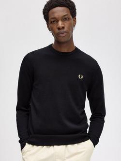 Fred Perry Classic Crew Neck Knit Jumper, Black