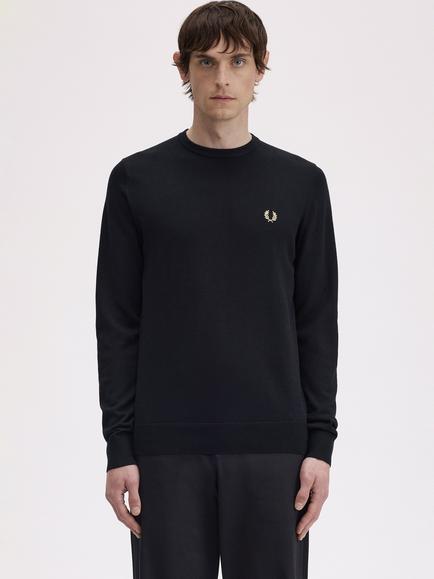 Fred Perry Classic Crew Neck Knit Jumper, Black