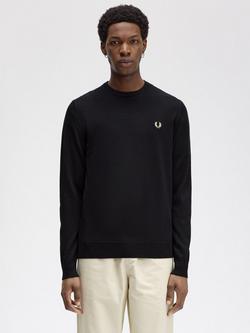 Fred Perry Classic Crew Neck Knit Jumper - view 2, Black