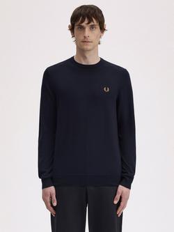 Fred Perry Classic Crew Neck Knit Jumper, Navy