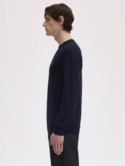 Fred Perry Classic Crew Neck Knit Jumper - view 2, Navy