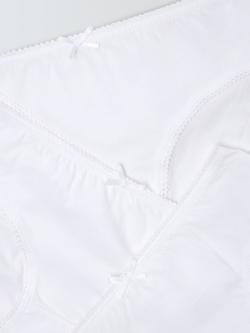 John Lewis Kids' Picot Trim Cotton Briefs, Pack of 7 - view 2, White