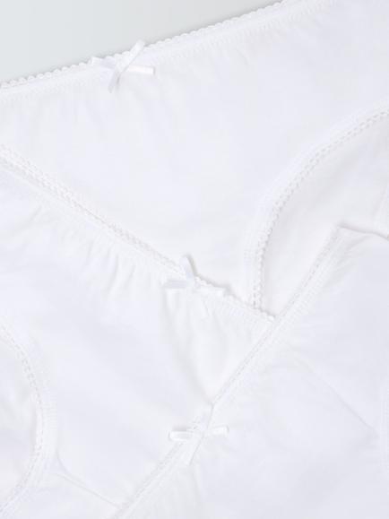 John Lewis Kids' Picot Trim Cotton Briefs, Pack of 7 - view 2, White