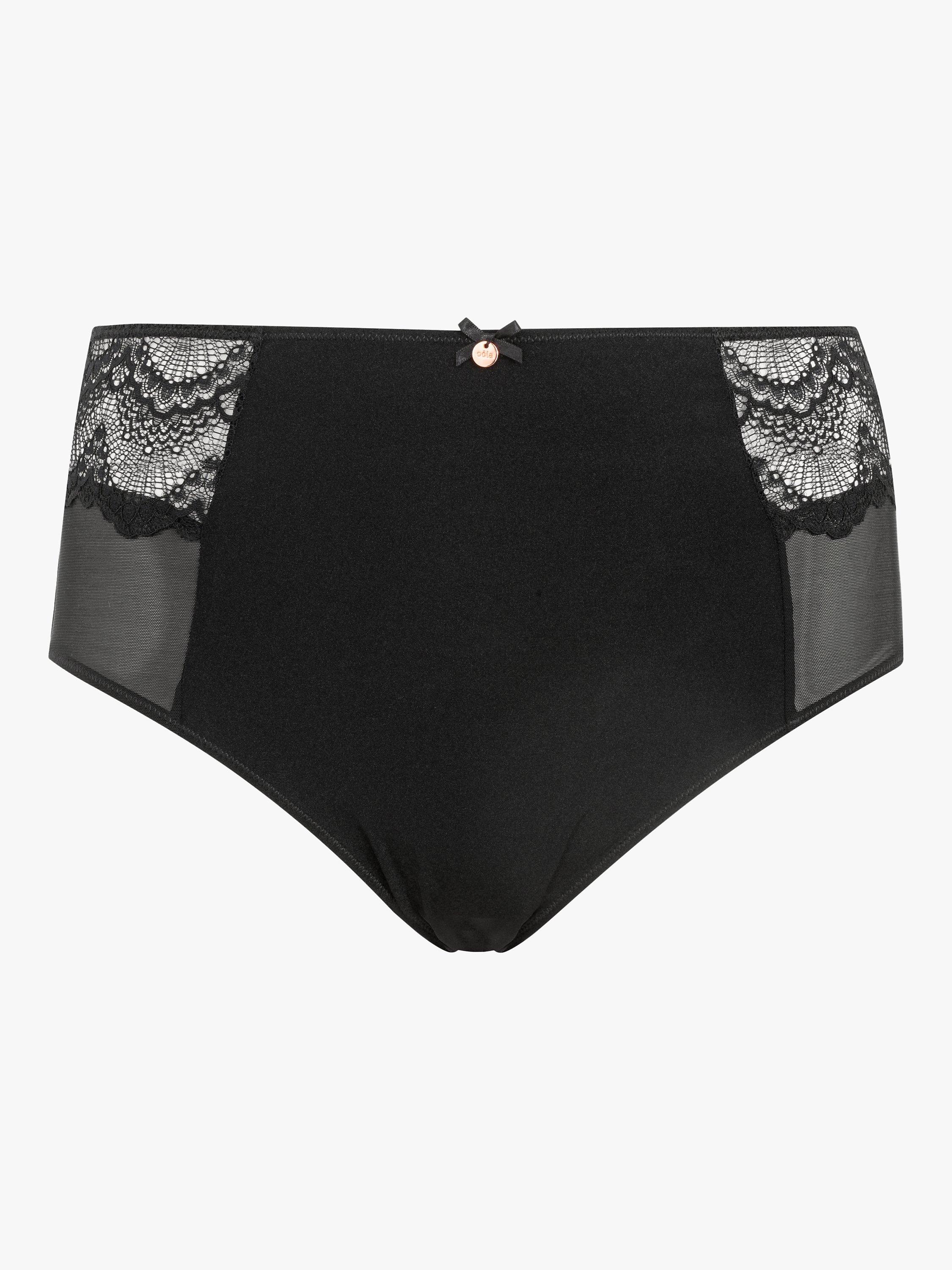 Oola Lingerie Fan Lace High Waist Knickers, Black, 14-16