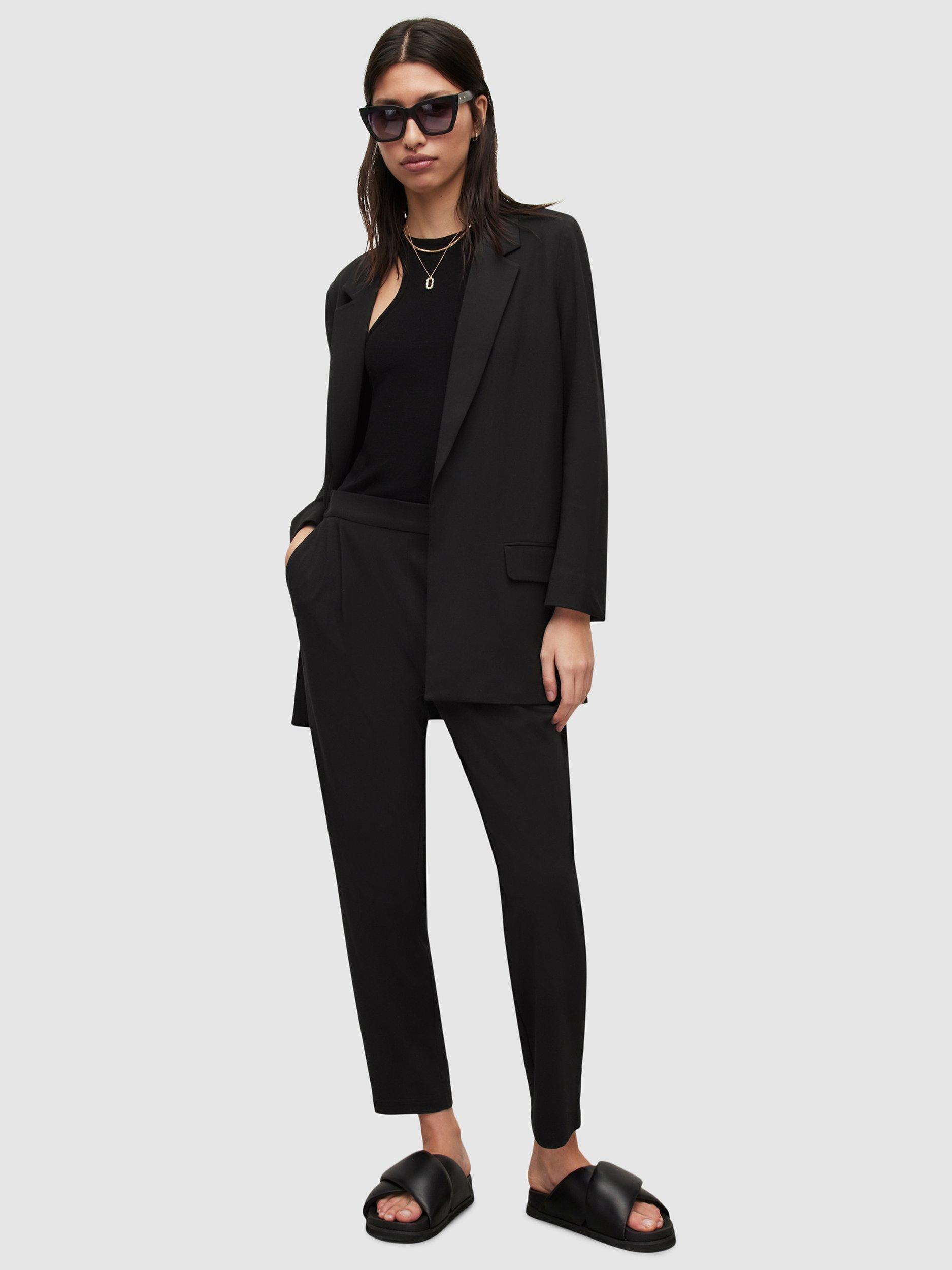 Product image 8 of 8, which shows AllSaints Aleida Ankle Grazer Jersey Trousers, Black, 6