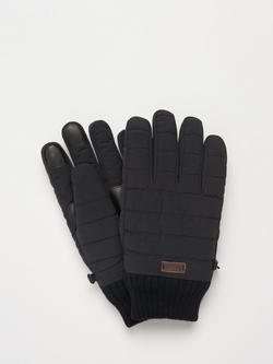 Barbour Banff Quilted Gloves, Black, Black