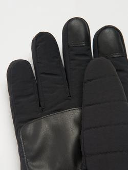 Barbour Banff Quilted Gloves, Black - view 2, Black