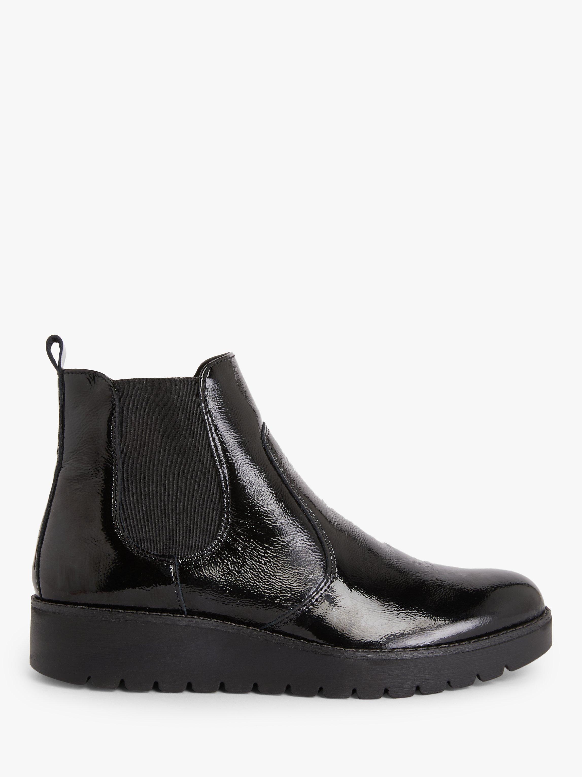 John Lewis Designed for Comfort Polline Leather Chelsea Boots, Black, 7