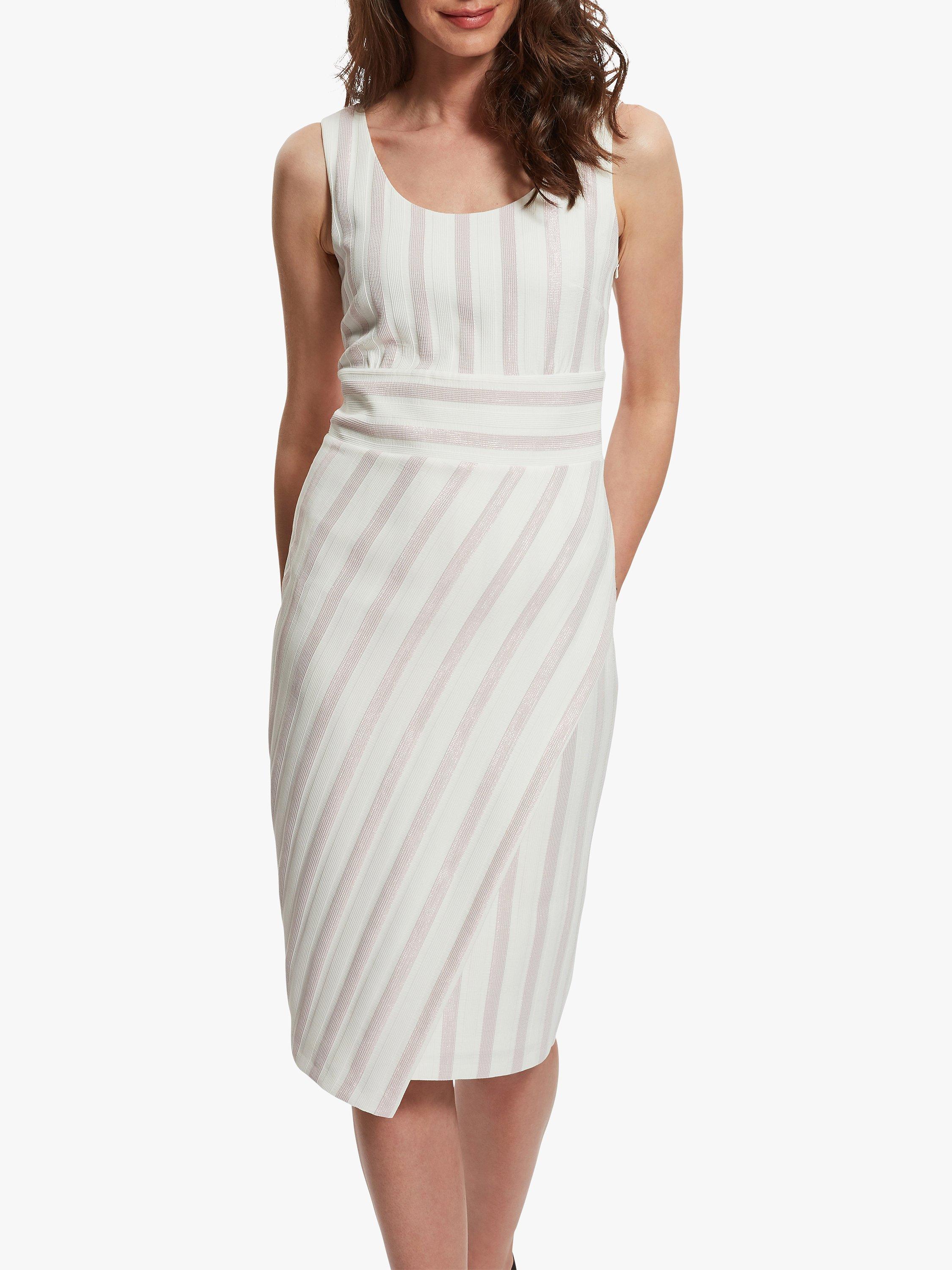 Gina Bacconi Alesta Stripe Knee Length Dress, Pink