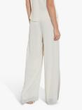 Gina Bacconi Layered Chiffon Wide Leg Side Slit Trousers, Chalk Light