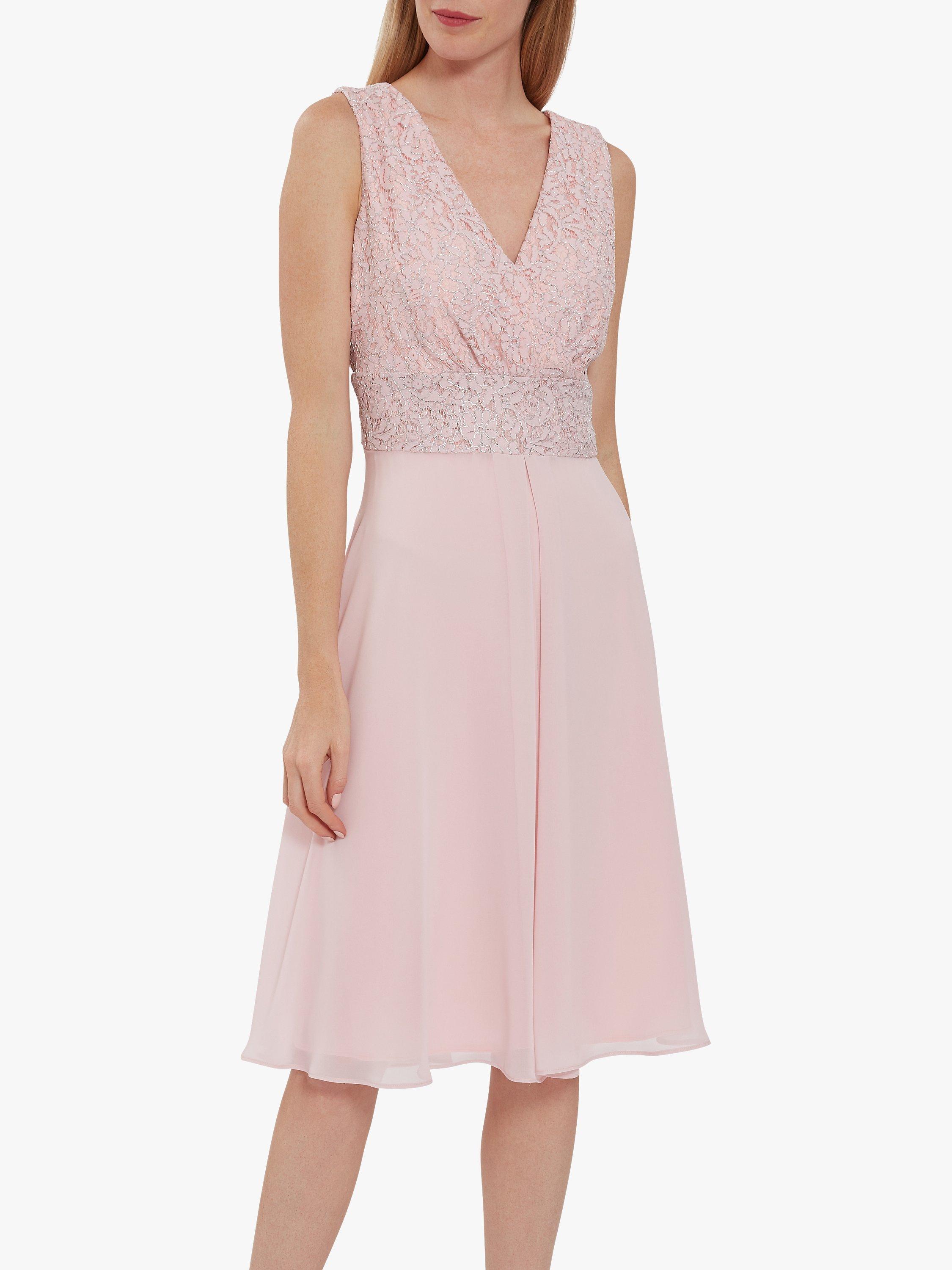 Gina Bacconi Gracie Metallic Floral Lace Sleeveless Dress