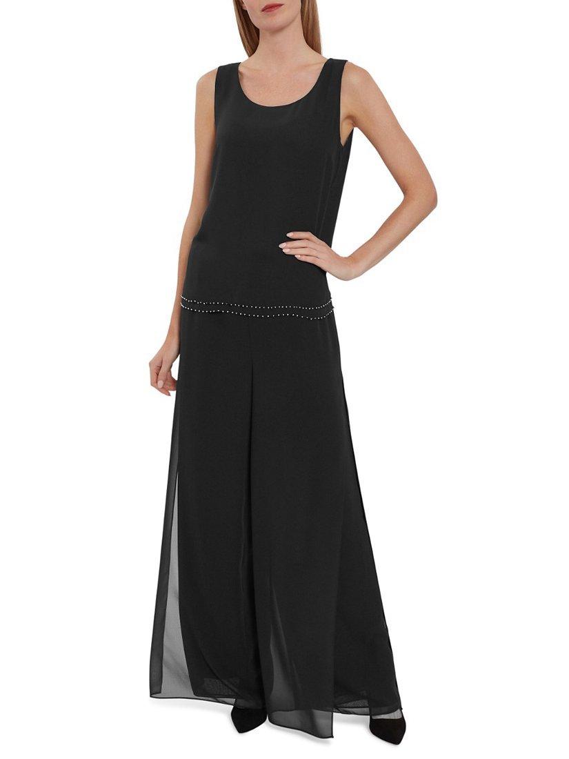 Product image 1 of 4, which shows Gina Bacconi Chiffon Hem Cami, Black, 8