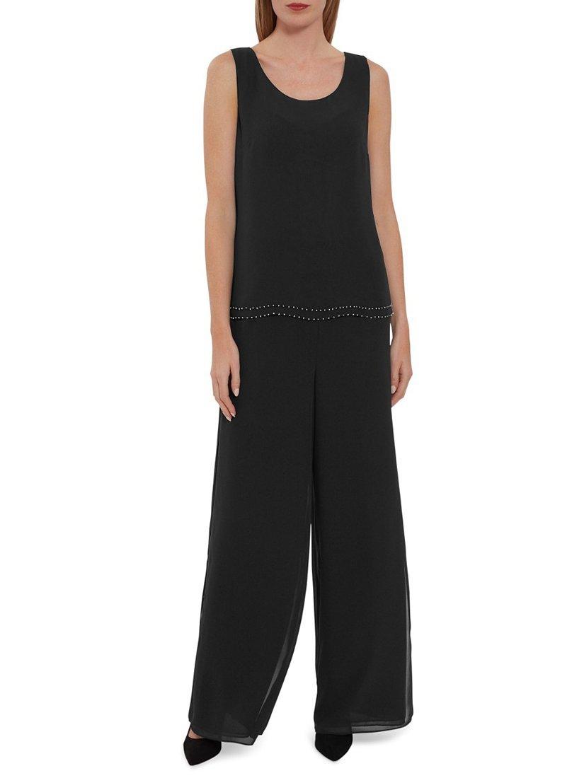 Product image 3 of 4, which shows Gina Bacconi Chiffon Hem Cami, Black, 8