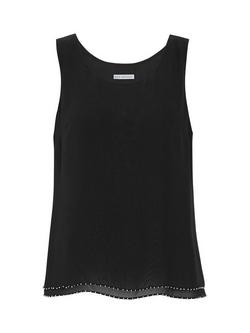 Gina Bacconi Chiffon Hem Cami, Black - view 2, Black