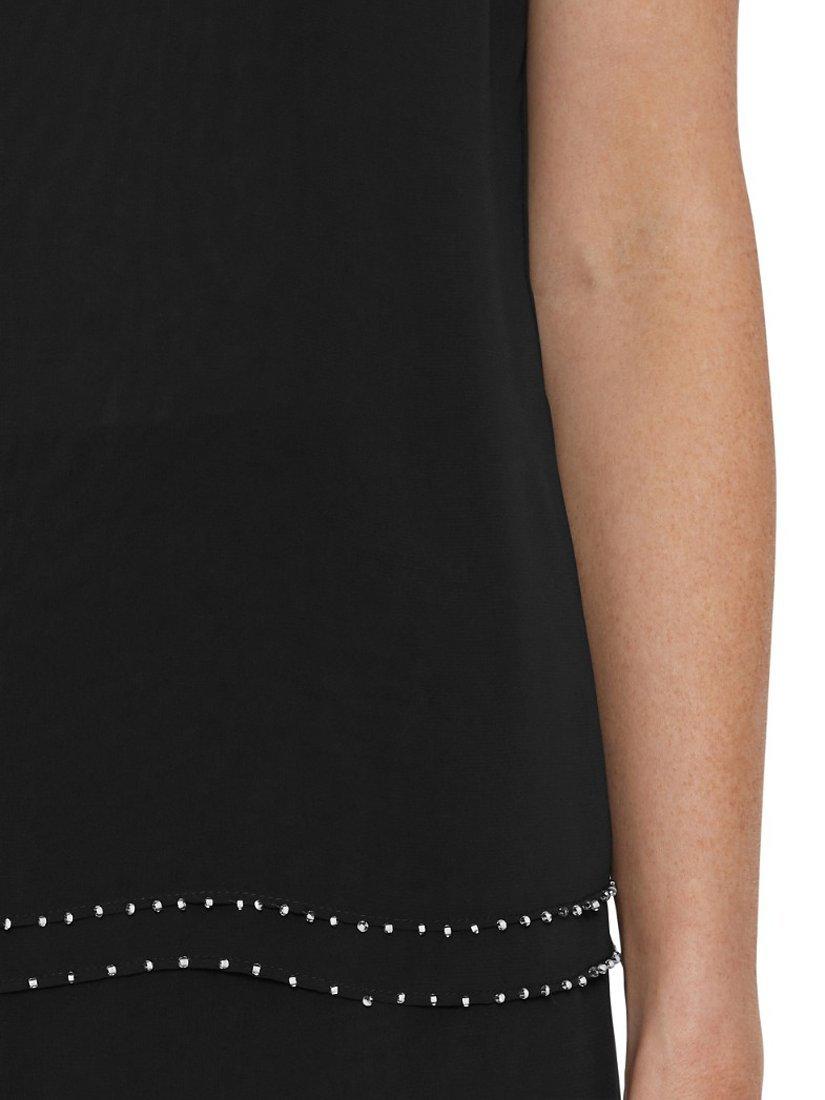 Product image 4 of 4, which shows Gina Bacconi Chiffon Hem Cami, Black, 8