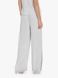 Gina Bacconi Layered Chiffon Wide Leg Side Slit Trousers, Silver Mist