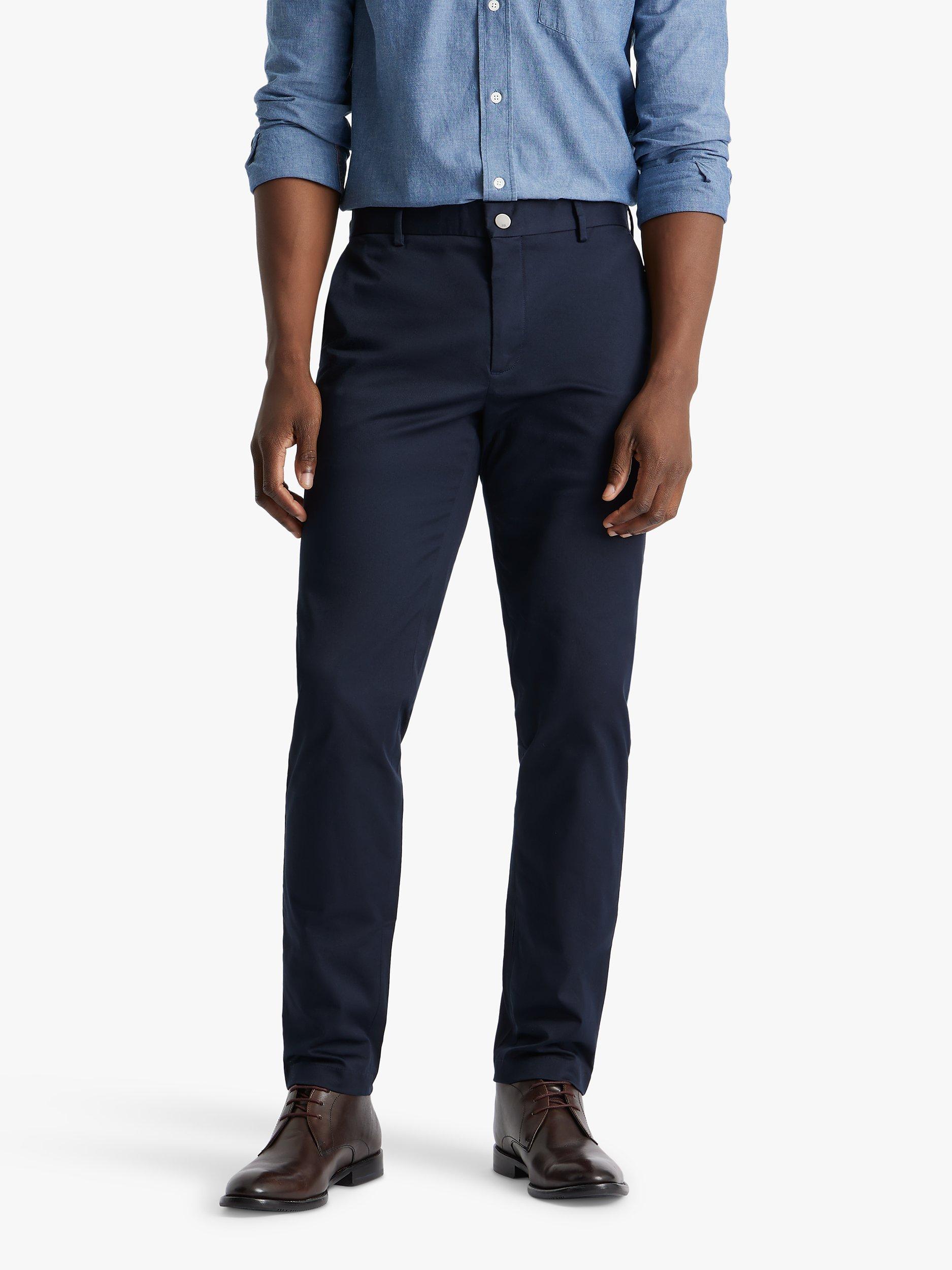 Product image 1 of 6, which shows SPOKE Sharps Cotton Blend Broad Thigh Chinos, Navy, W30/L28