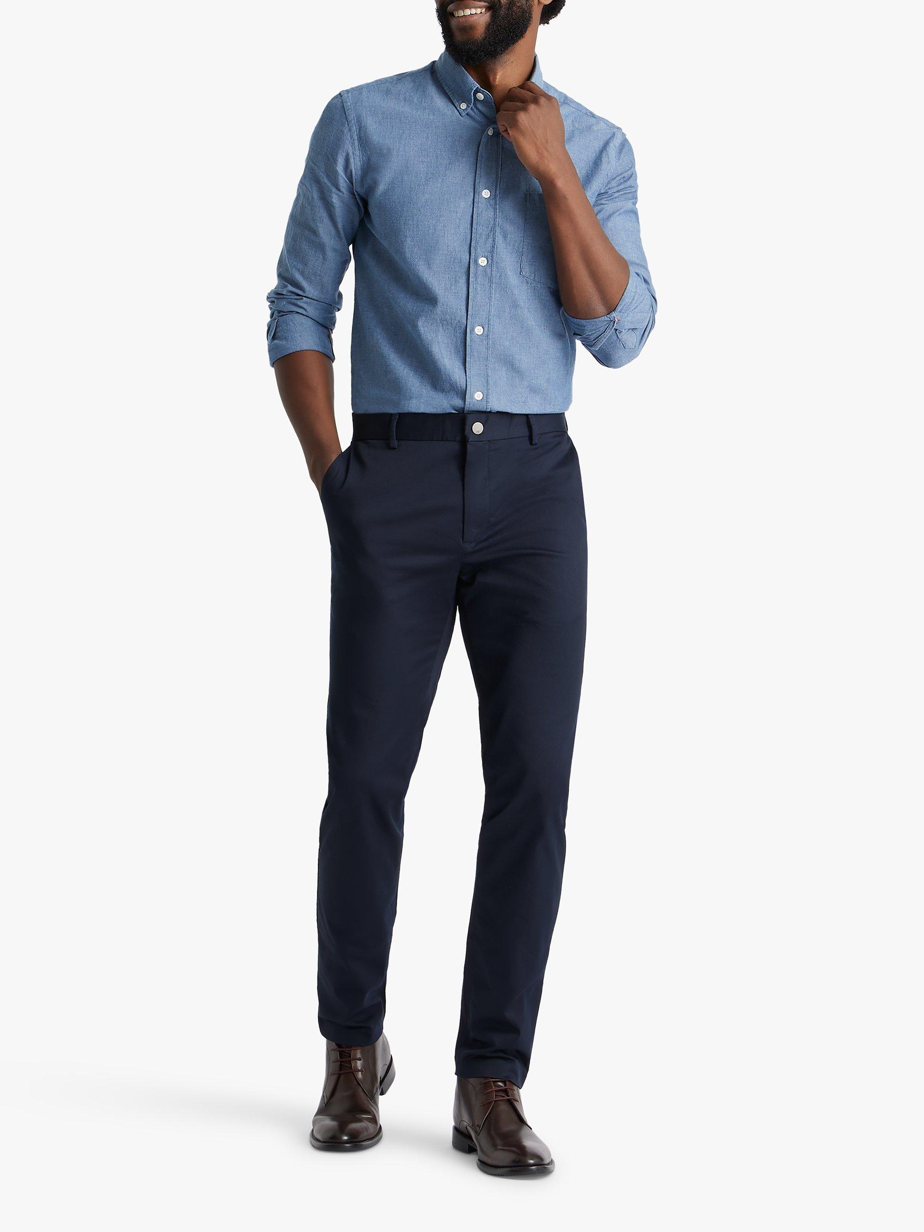 Product image 3 of 6, which shows SPOKE Sharps Cotton Blend Broad Thigh Chinos, Navy, W30/L28