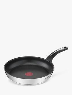 Tefal Emotion Stainless Steel Non-Stick Frying Pan, Silver/Black