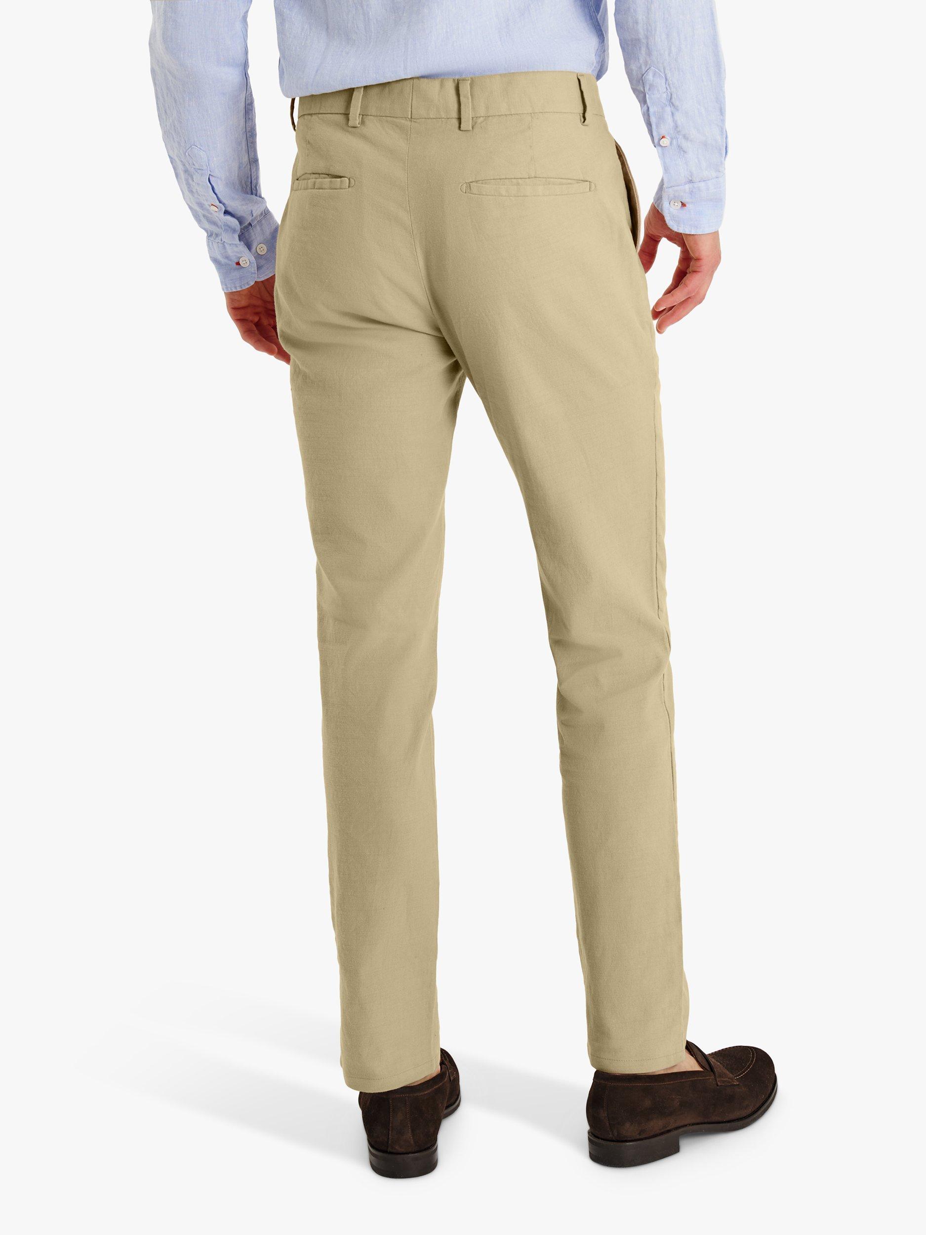 SPOKE Linen Blend Regular Thigh Chinos, Khaki, W30/L28