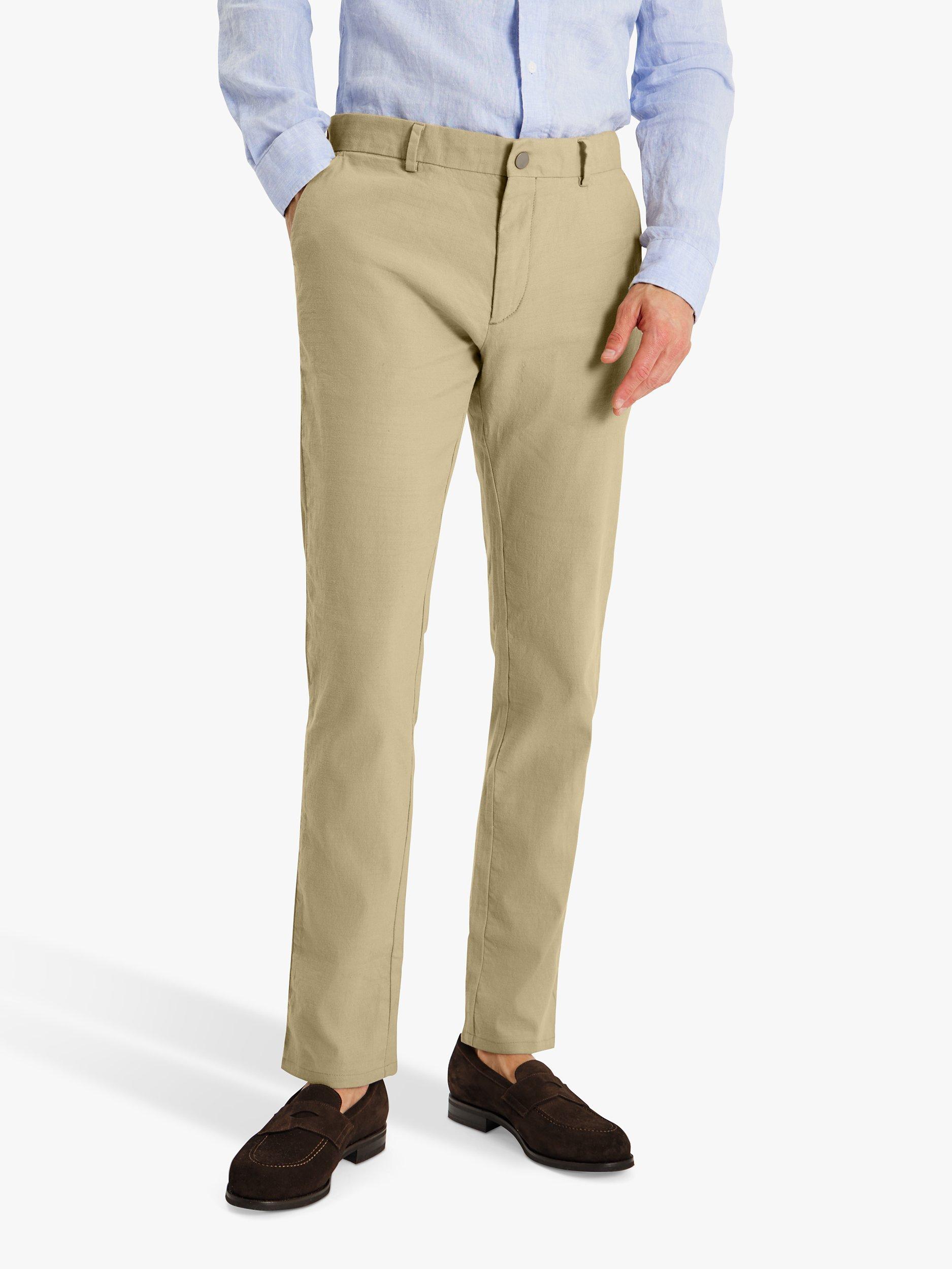 SPOKE Linen Blend Narrow Thigh Chinos, Khaki, W31/L28