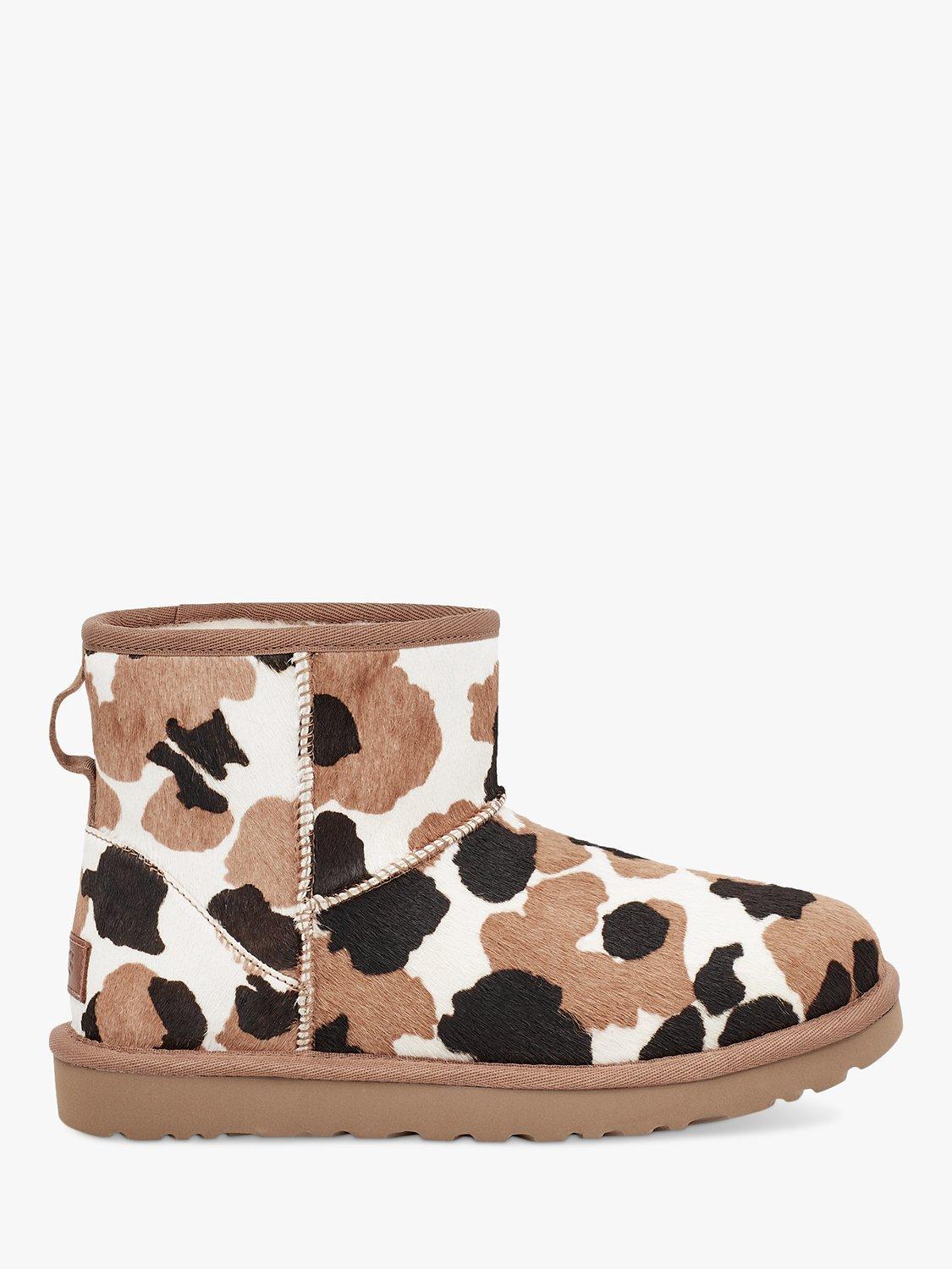 UGG Classic Cow Print Suede Ankle Boots Chestnut