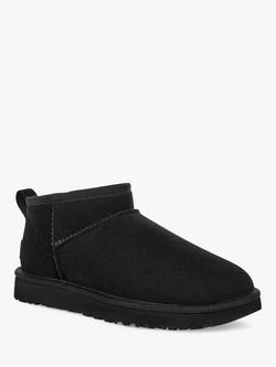UGG Classic Ultra Mini Sheepskin and Suede Ankle Boots - view 2, Black