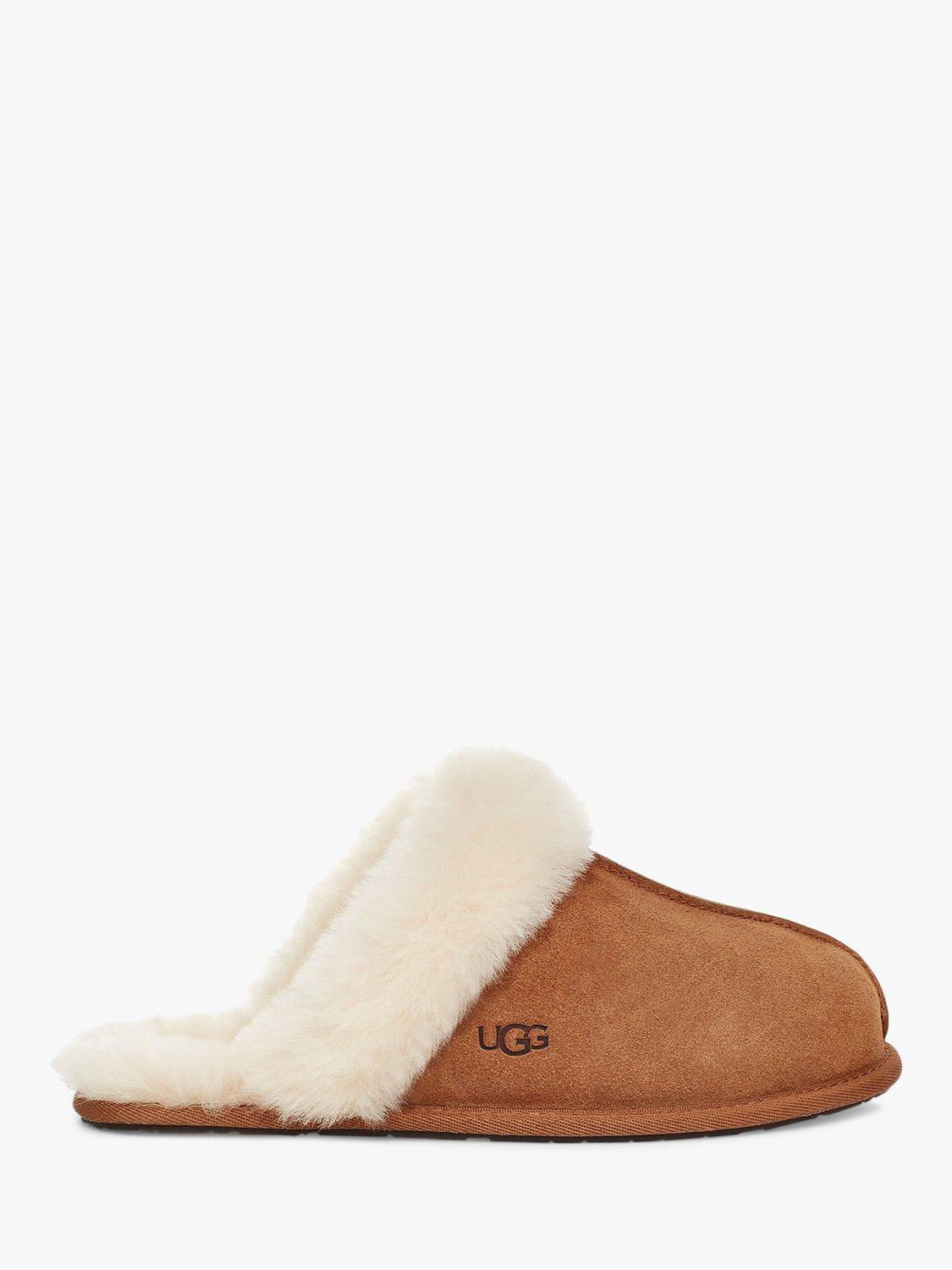 UGG Scuffette Sheepskin and Suede Slippers Chestnut