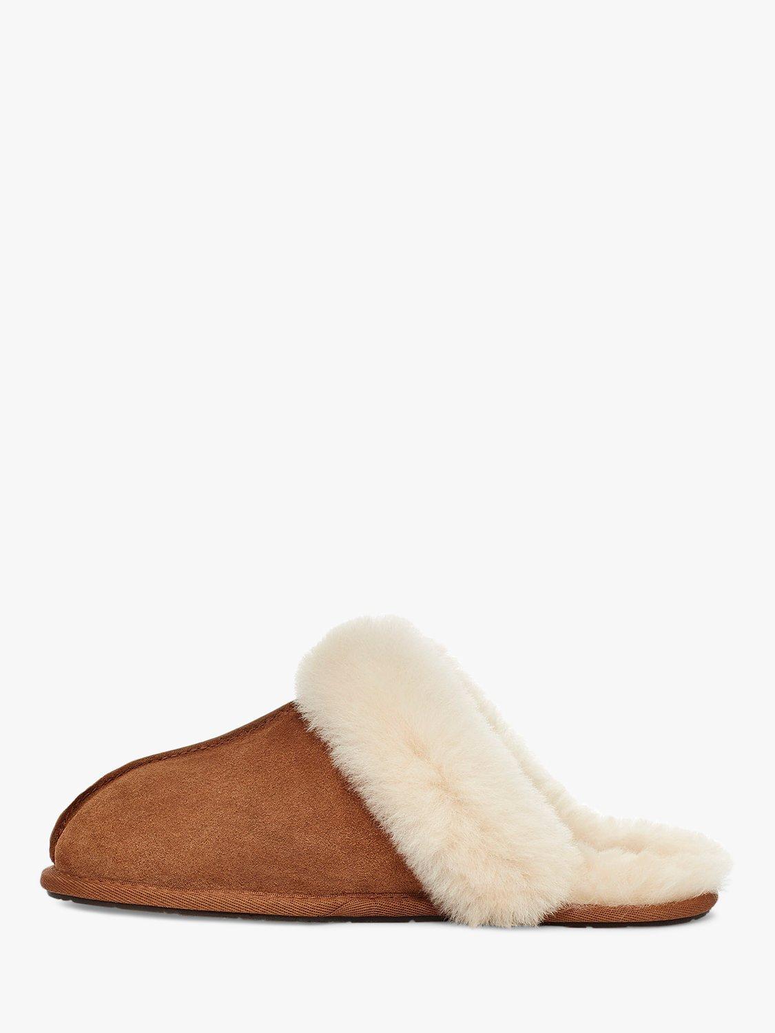 UGG Scuffette Sheepskin and Suede Slippers, Chestnut, 3