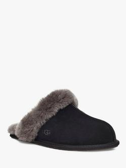 UGG Scuffette Sheepskin and Suede Slippers, Black