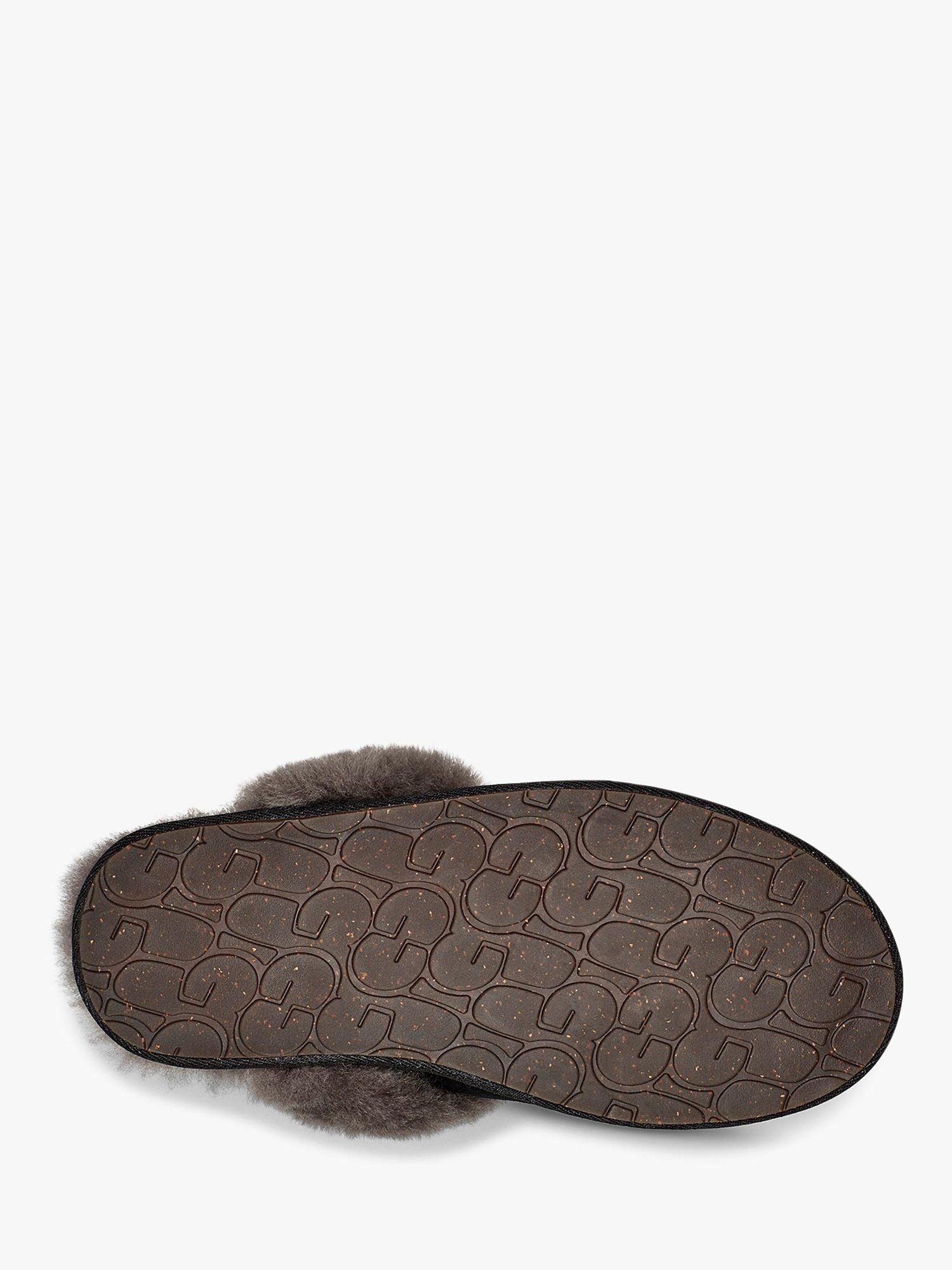 UGG Scuffette Sheepskin and Suede Slippers, Black, 3