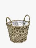 Ivyline Polyrattan Lined Basket Outdoor Planter