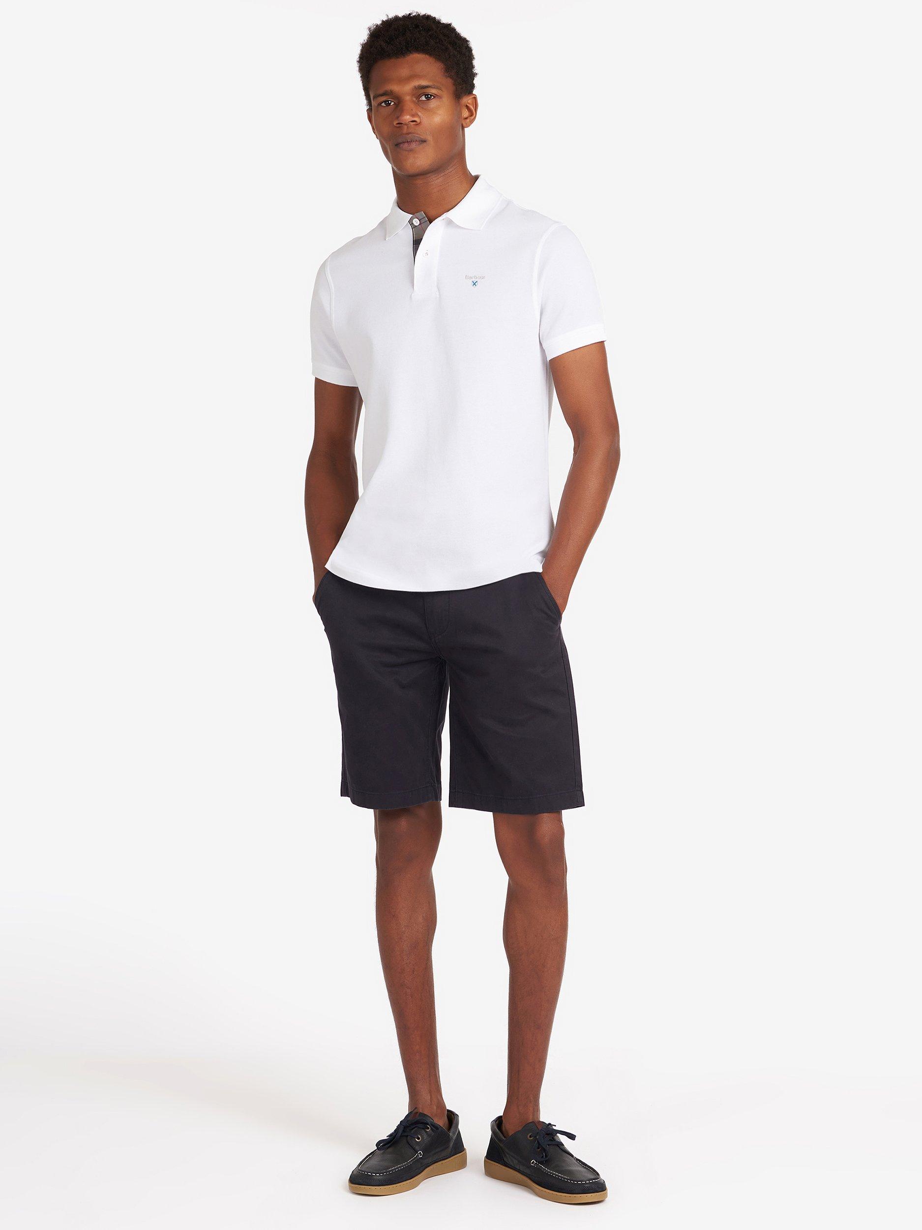 Product image 3 of 6, which shows Barbour Tartan Piqué Polo Top, White, S