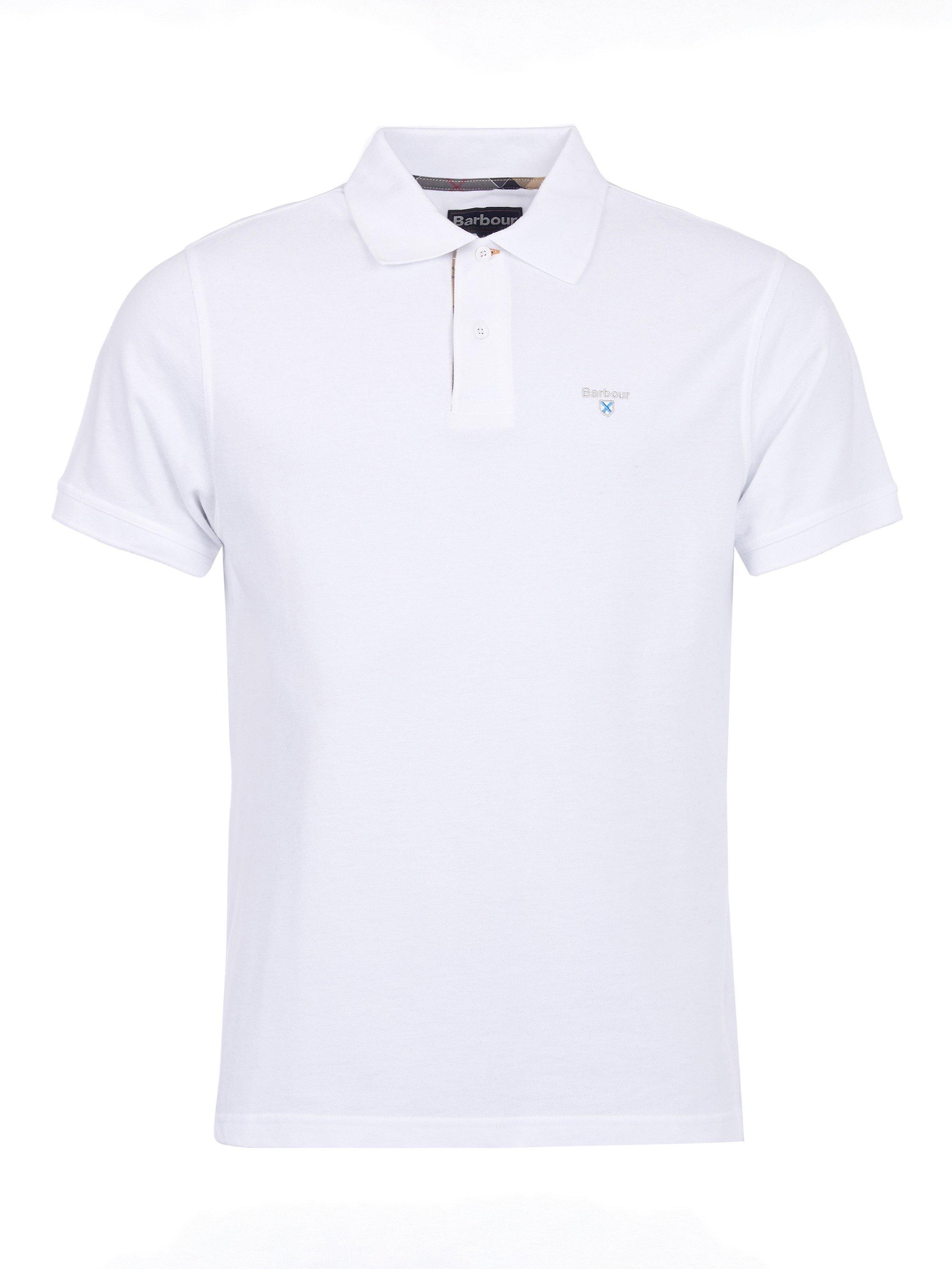 Product image 4 of 6, which shows Barbour Tartan Piqué Polo Top, White, S