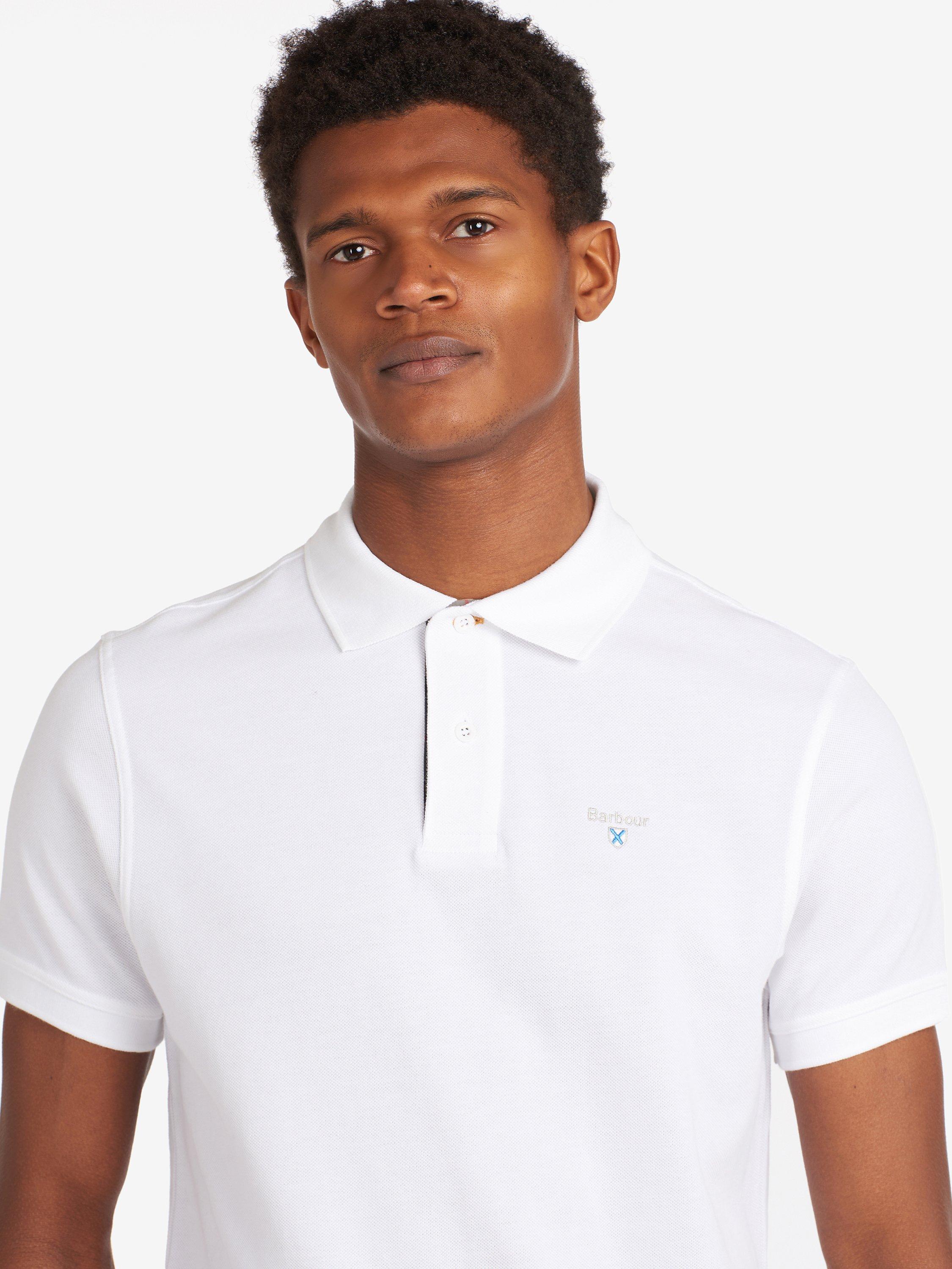 Product image 5 of 6, which shows Barbour Tartan Piqué Polo Top, White, S