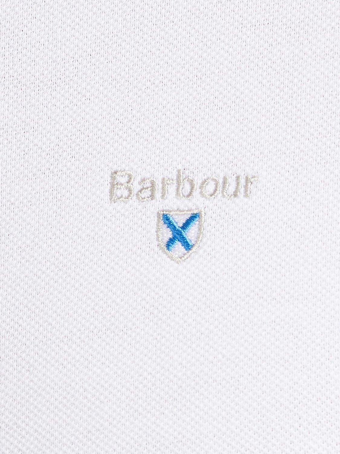 Product image 6 of 6, which shows Barbour Tartan Piqué Polo Top, White, S