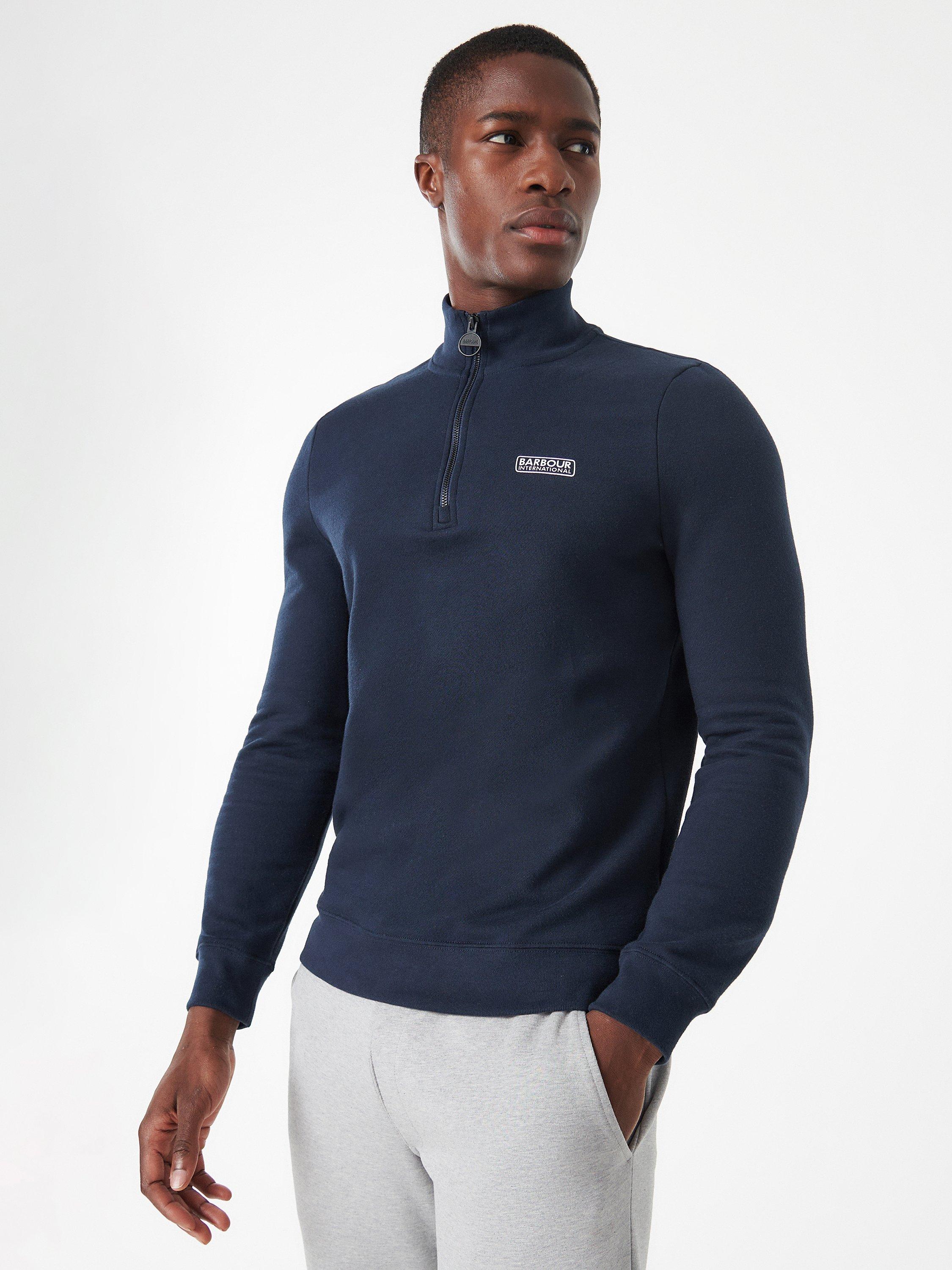 Barbour International Essential Half Zip Jumper, International Navy