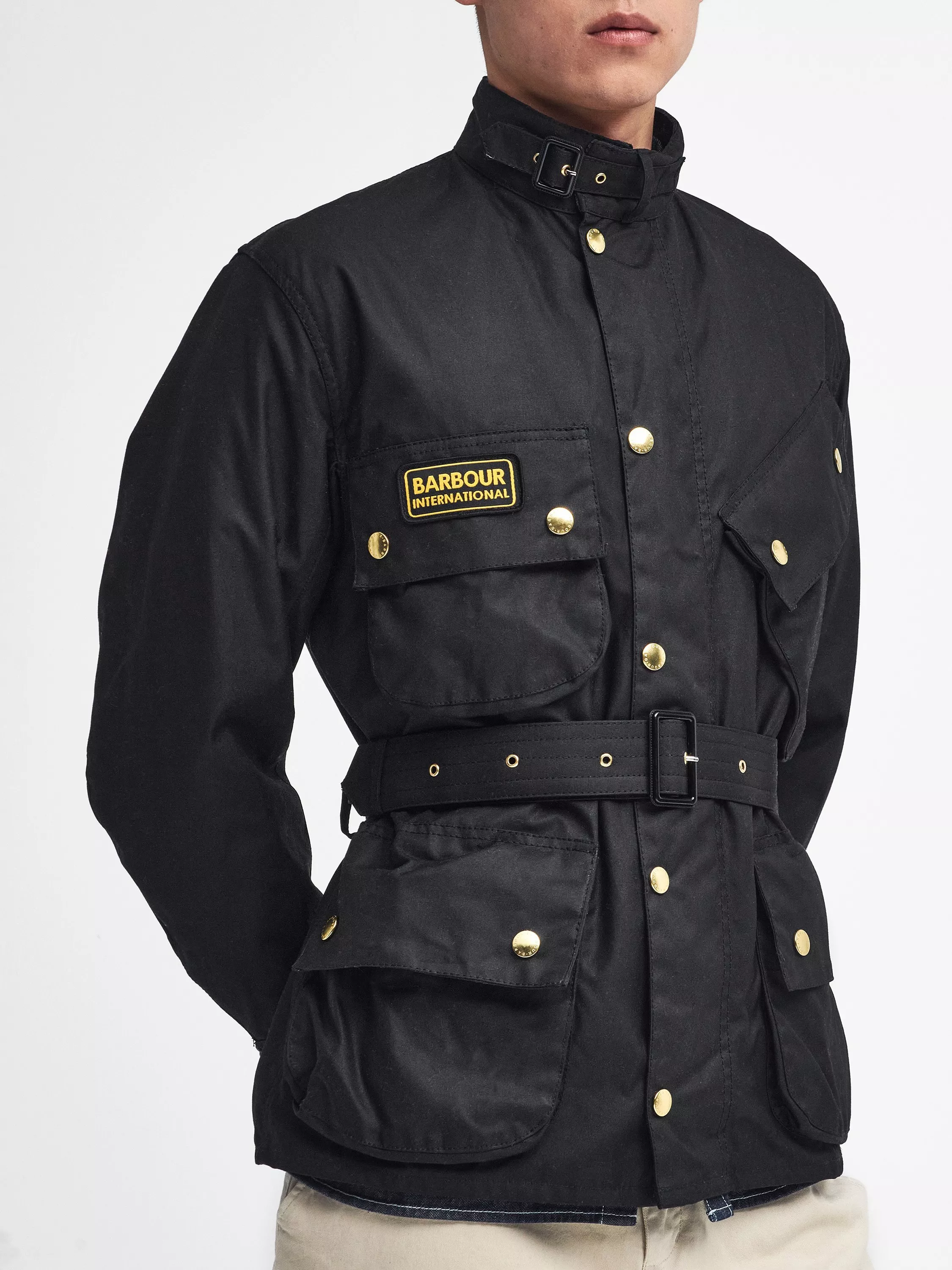 ほぼ新品　Barbour international　original c36 Barbour International Original Waxed Cotton Jacket, Black