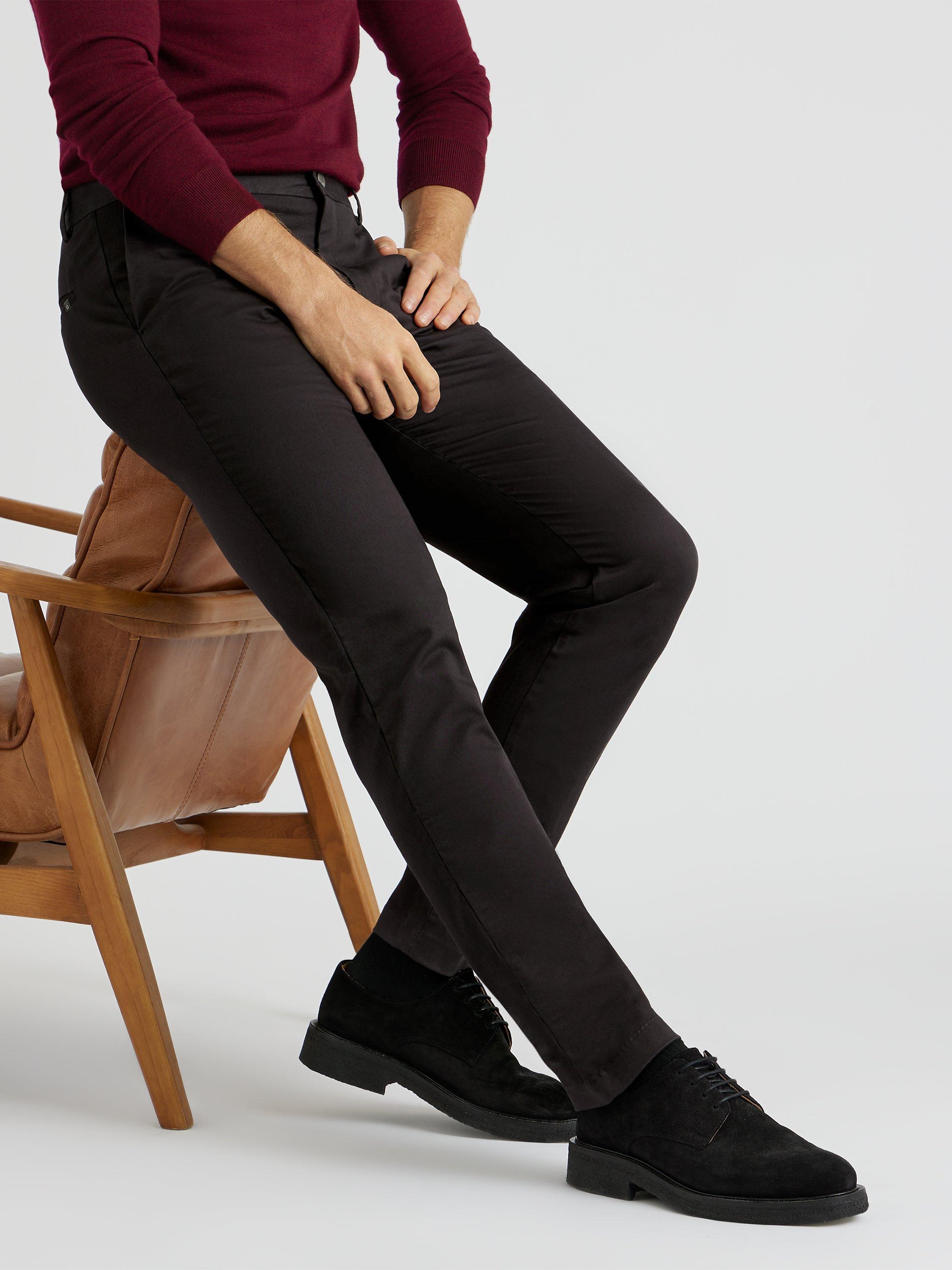 Product image 7 of 7, which shows SPOKE Sharps Cotton Blend Narrow Thigh Chinos, Charcoal, W30/L28