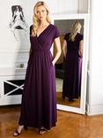 HotSquash Mock Wrap Maxi Dress, Damson