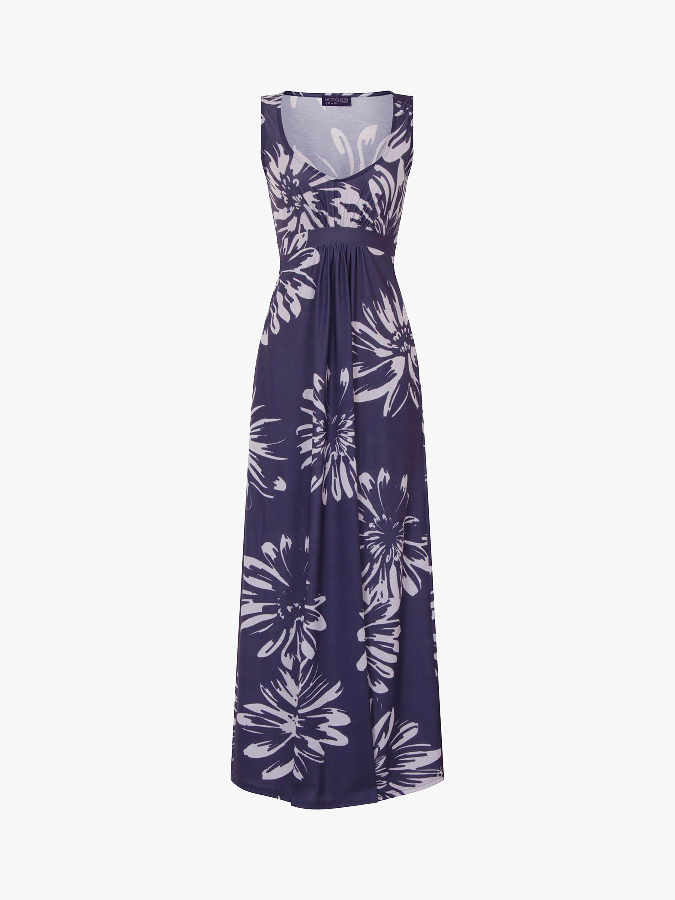 HotSquash Empire Line Maxi Dress, Blue/White, 8